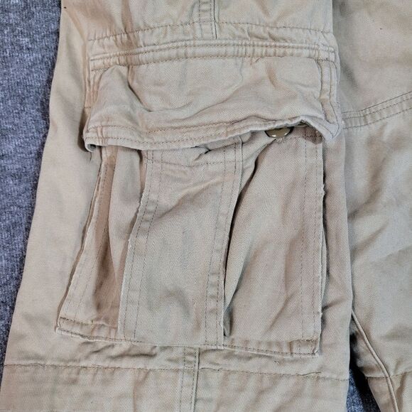 Abercrombie & Fitch Men's 28 Cargo Khaki Distressed Grunge Paratrooper New - Picture 6 of 12